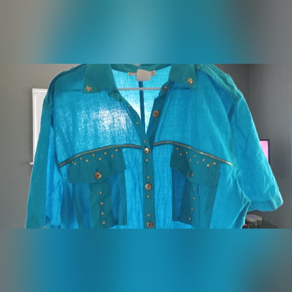 Blue and gold jumpsuit